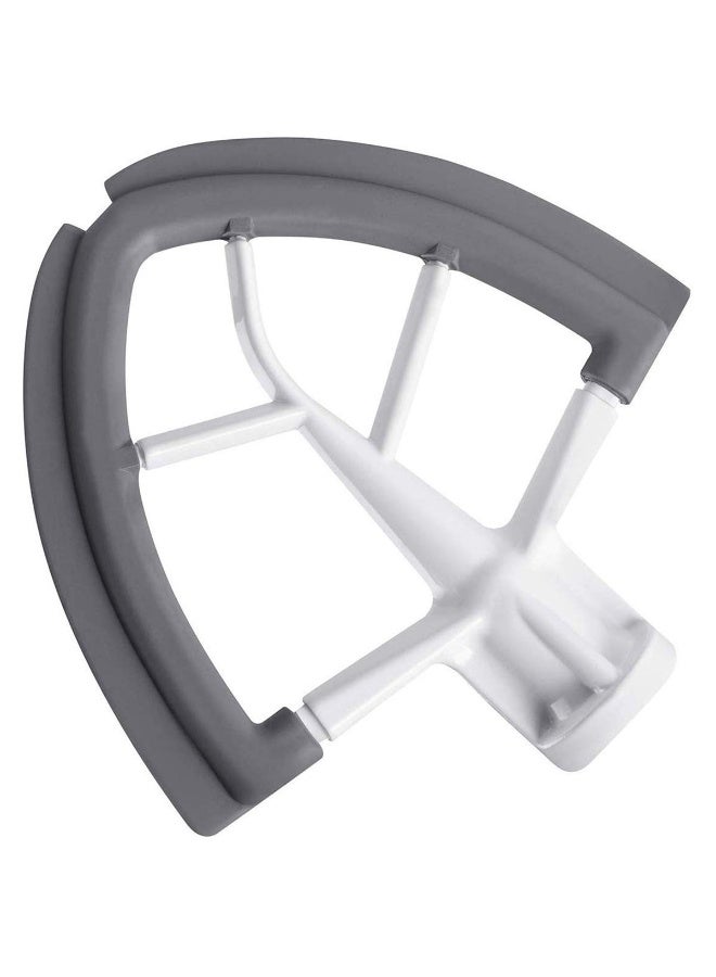 Reikame Flex Edge Beater for KitchenAid Tilt-Head Stand Mixer, 4.5-5 Quart Flat Beater Paddle with Flexible Silicone Edges Bowl Scraper, White - Image 1